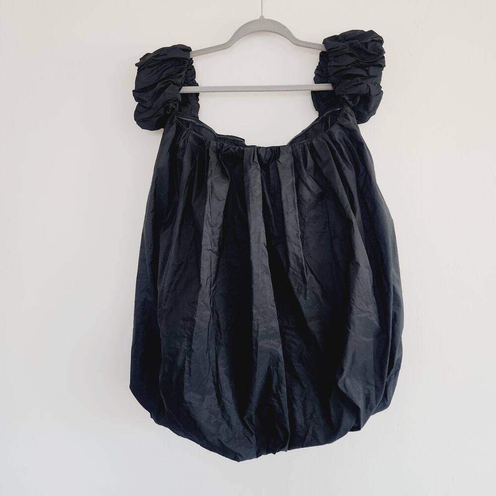 Zara Black Off the Shoulder Voluminous Taffeta Dress ZW Collection Size Medium - Picture 3 of 11